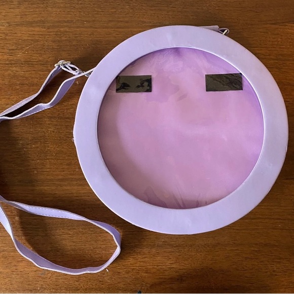 Purple Circle Ita Pin Crossbody Bag Purse With Interchangeable Front Panels - Picture 3 of 11